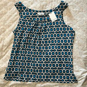 Calvin Klein Women's Blouse Blue Cerulean XL